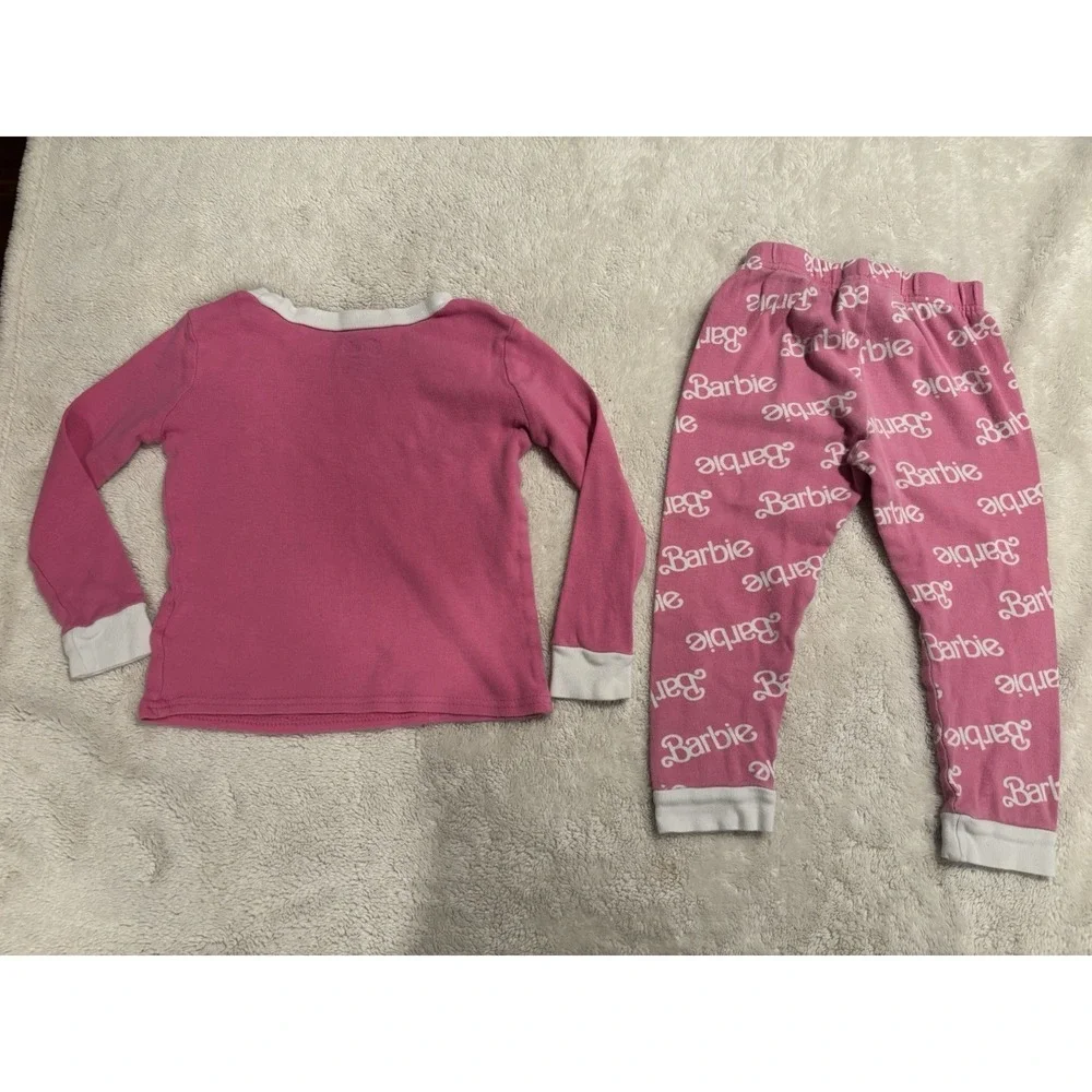 Toddler Girls Carter's & Barbie Pink Pajamas Lot Of 2- 3T‎